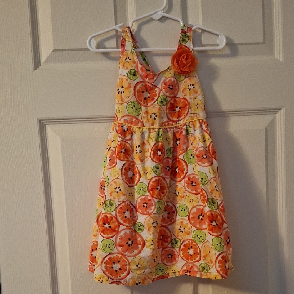 Penelope Mack Orange and Green Halter Sundress